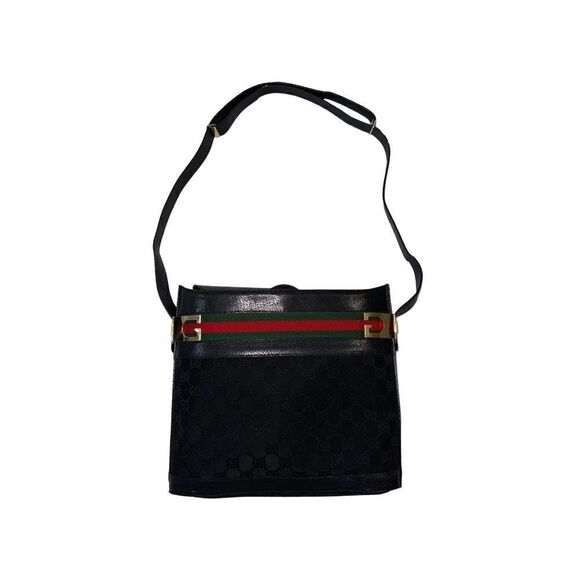 Gucci black Gg horse bit web shoulder bag - Picture 7 of 16